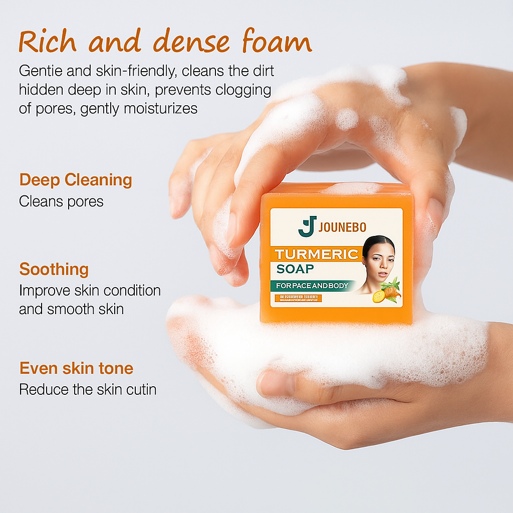 Jounebo Natural Turmeric Soap – Brightening & Deep Cleansing Bar